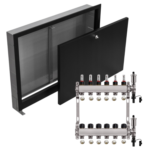 Przejdź do produktu ROZDZIELACZ NIERDZEWNY PODŁOGÓWKI 6+ SKRZYNKA PODTYNKOWA CZARNA+PEX