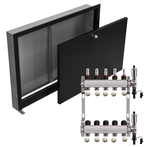 Przejdź do produktu ROZDZIELACZ NIERDZEWNY PODŁOGÓWKI 5+ SKRZYNKA PODTYNKOWA CZARNA+PEX