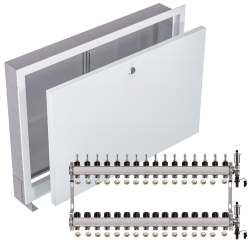 Przejdź do produktu ROZDZIELACZ NIERDZEWNY PODŁOGÓWKI 16+ SKRZYNKA PODTYNKOWA BIAŁA+PEX