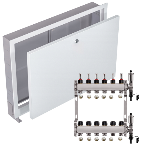 Przejdź do produktu ROZDZIELACZ NIERDZEWNY PODŁOGÓWKI 6+ SKRZYNKA PODTYNKOWA BIAŁA+PEX