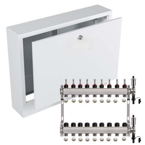 Przejdź do produktu ROZDZIELACZ NIERDZEWNY PODŁOGÓWKI 9+ SKRZYNKA NATYNKOWA BIAŁA+PEX