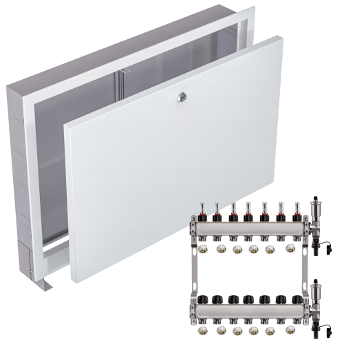 Przejdź do produktu ROZDZIELACZ NIERDZEWNY PODŁOGÓWKI 7+ SKRZYNKA PODTYNKOWA BIAŁA+PEX