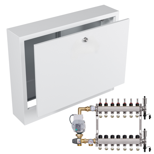 Przejdź do produktu ROZDZIELACZ NIERDZEWNY DO PODŁOGÓWKI 7 Z POMPĄ WILO+SKRZYNKA NATYNKOWA+PEX