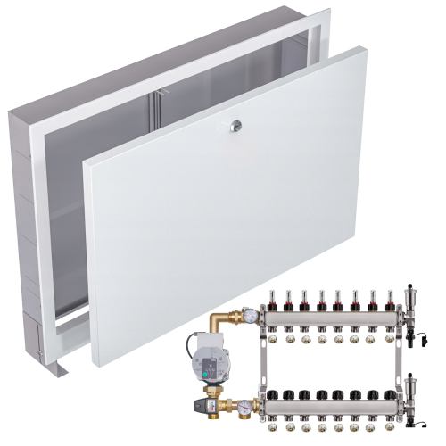 Przejdź do produktu ROZDZIELACZ NIERDZEWNY DO PODŁOGÓWKI 8 POMPA WILO+SKRZYNKA PODTYNKOWA+PEX