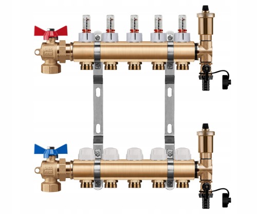 Przejdź do produktu ROZDZIELACZ OGRZEWANIA PODŁOGOWEGO 5 OBWODY + ZAWOR KULOWY KĄTOWY + PEX