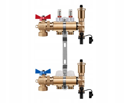 Przejdź do produktu ROZDZIELACZ OGRZEWANIA PODŁOGOWEGO 2 OBWODY + ZAWOR KULOWY KĄTOWY + PEX