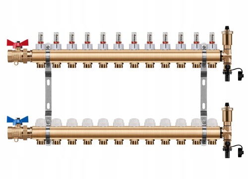 Przejdź do produktu ROZDZIELACZ OGRZEWANIA PODŁOGOWEGO 12 OBWODY + ZAWOR KULOWY PROSTY + PEX