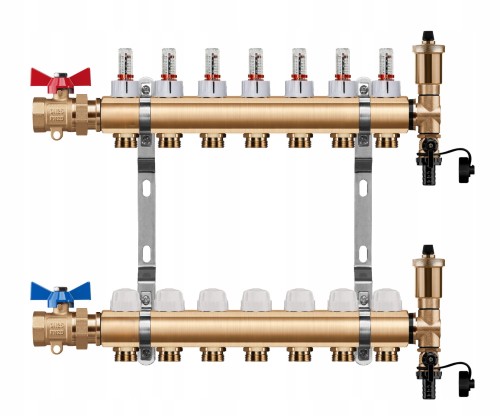 Przejdź do produktu ROZDZIELACZ OGRZEWANIA PODŁOGOWEGO 7 OBWODY + ZAWOR KULOWY PROSTY + PEX
