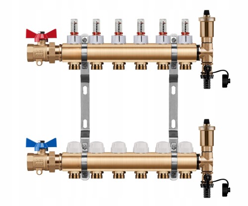 Przejdź do produktu ROZDZIELACZ OGRZEWANIA PODŁOGOWEGO 6 OBWODY + ZAWOR KULOWY PROSTY + PEX