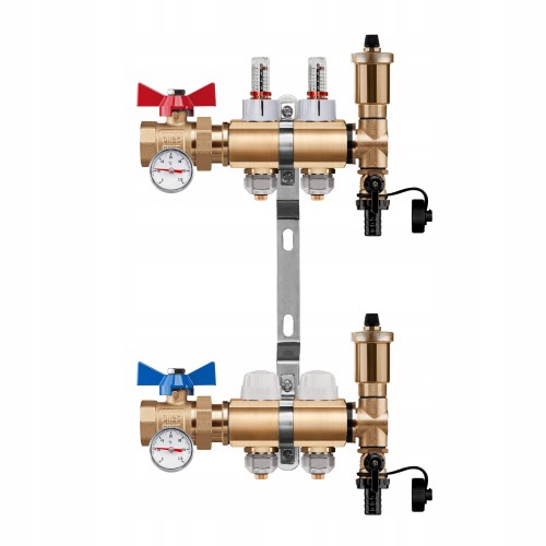 Przejdź do produktu ROZDZIELACZ PODŁOGÓWKI 2 OBWODY + ZAWOR KULOWY PROSTY + TERMOMETR + PEX