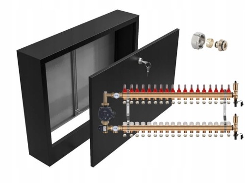 Przejdź do produktu ROZDZIELACZ MOSIĘŻNY 18 Z POMPĄ GRUNDFOS + SKRZYNKA NATYNKOWA CZARNA + PEX