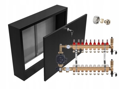 Przejdź do produktu ROZDZIELACZ MOSIĘŻNY 9 Z POMPĄ GRUNDFOS + SKRZYNKA NATYNKOWA CZARNA + PEX