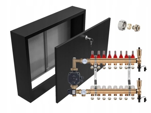Przejdź do produktu ROZDZIELACZ MOSIĘŻNY 8 Z POMPĄ GRUNDFOS + SKRZYNKA NATYNKOWA CZARNA + PEX
