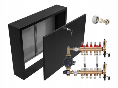 Przejdź do produktu ROZDZIELACZ MOSIĘŻNY 5 Z POMPĄ GRUNDFOS + SKRZYNKA NATYNKOWA CZARNA + PEX