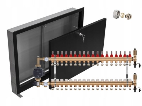 Przejdź do produktu ROZDZIELACZ MOSIĘŻNY 18 Z POMPĄ GRUNDFOS + SKRZYNKA PODTYNKOWA CZARNA + PEX