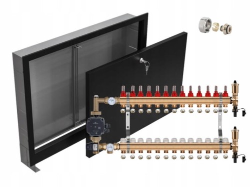 Przejdź do produktu ROZDZIELACZ MOSIĘŻNY 13 Z POMPĄ GRUNDFOS + SKRZYNKA PODTYNKOWA CZARNA + PEX