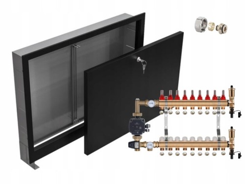 Przejdź do produktu ROZDZIELACZ MOSIĘŻNY 9 Z POMPĄ GRUNDFOS + SKRZYNKA PODTYNKOWA CZARNA + PEX