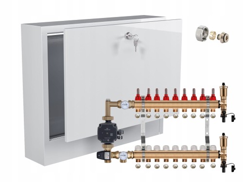 Przejdź do produktu ROZDZIELACZ MOSIĘŻNY PODŁOGÓWKI 9 Z POMPĄ GRUNDFOS+SKRZYNKA NATYNKOWA+PEX