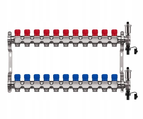 Przejdź do produktu ROZDZIELACZ PODŁOGÓWKI 11 OBWODY NIERDZEWNY MANUALNY OGRZEWANIA PODŁOGOWEGO