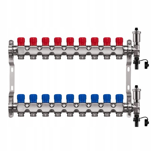 Przejdź do produktu ROZDZIELACZ PODŁOGÓWKI 9 OBWODY NIERDZEWNY MANUALNY OGRZEWANIA PODŁOGOWEGO