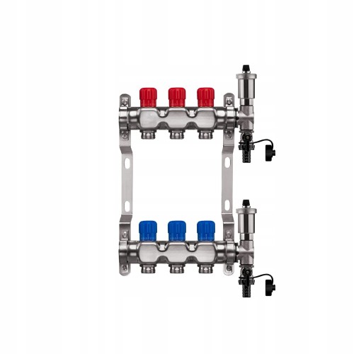 Przejdź do produktu ROZDZIELACZ PODŁOGÓWKI 3 OBWODY NIERDZEWNY MANUALNY OGRZEWANIA PODŁOGOWEGO