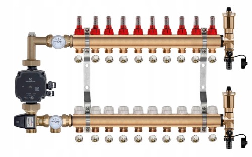 Przejdź do produktu ROZDZIELACZ MOSIĘŻNY PODŁOGÓWKI 10 + GRUPA POMPOWA GRUNDFOS + ZŁĄCZKI PEX