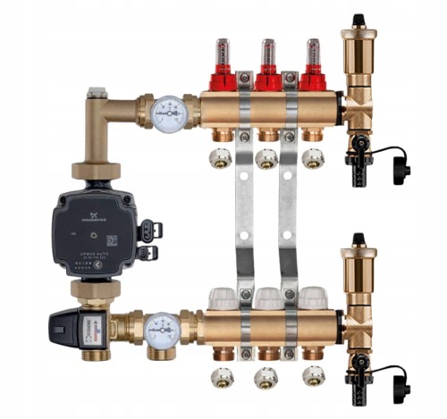 Przejdź do produktu ROZDZIELACZ MOSIĘŻNY PODŁOGÓWKI 3 + GRUPA POMPOWA GRUNDFOS + ZŁĄCZKI PEX