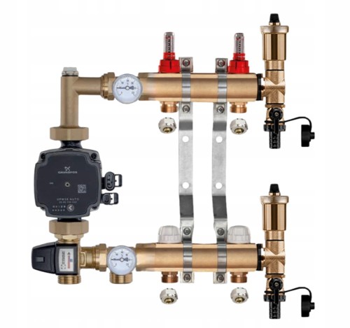 Przejdź do produktu ROZDZIELACZ MOSIĘŻNY PODŁOGÓWKI 2 + GRUPA POMPOWA GRUNDFOS + ZŁĄCZKI PEX