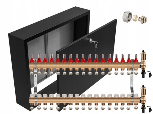 Przejdź do produktu ROZDZIELACZ DO PODŁOGÓWKI 17 SEKCJE + ZŁĄCZKI PEX+SKRZYNKA NATYNKOWA CZARNA