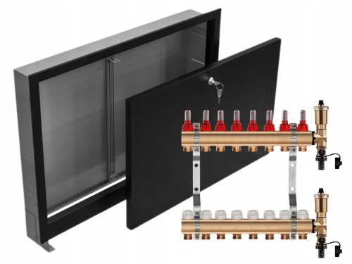 Przejdź do produktu ROZDZIELACZ MOSIĘŻNY 8 SEKCJE + SKRZYNKA PODTYNKOWA CZARNA