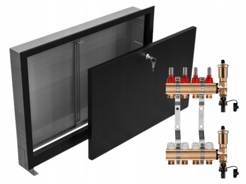 Przejdź do produktu ROZDZIELACZ MOSIĘŻNY 4 SEKCJE + SKRZYNKA PODTYNKOWA CZARNA