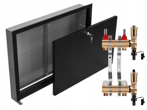 Przejdź do produktu ROZDZIELACZ MOSIĘŻNY DO PODŁOGÓWKI 2 SEKCJI + SKRZYNKA PODTYNKOWA CZARNA