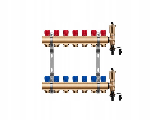 Przejdź do produktu Rozdzielacz mosiężny 7 obwody manualny do ogrzewania grzejnikowego