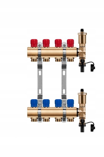 Przejdź do produktu Rozdzielacz mosiężny 4 obwody manualny do ogrzewania grzejnikowego