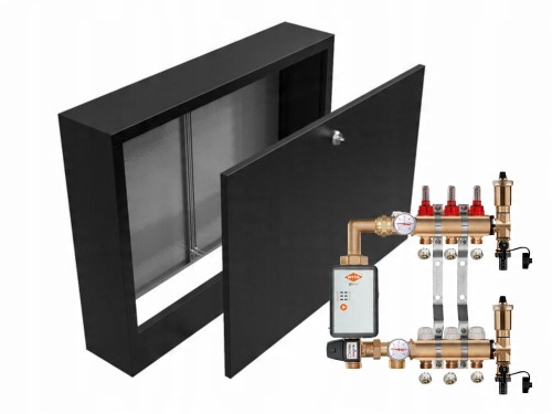 Przejdź do produktu ROZDZIELACZ MOSIĘŻNY PODŁOGÓWKI 3+POMPA WITA+SKRZYNKA NATYNKOWA CZARNA+PEX