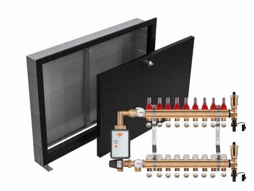 Przejdź do produktu ROZDZIELACZ MOSIĘŻNY PODŁOGÓWKI 9+POMPA WITA+SKRZYNKA PODTYNKOWA CZARNA+PEX