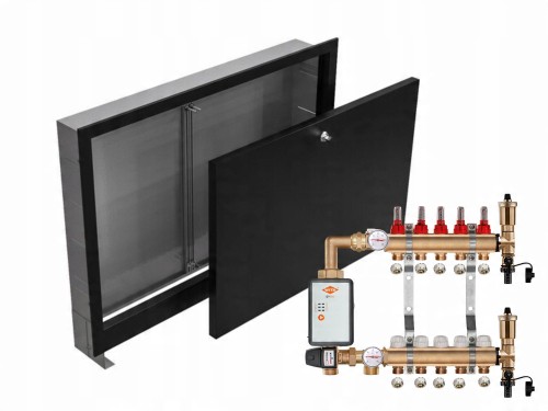 Przejdź do produktu ROZDZIELACZ MOSIĘŻNY PODŁOGÓWKI 5+POMPA WITA+SKRZYNKA PODTYNKOWA CZARNA+PEX