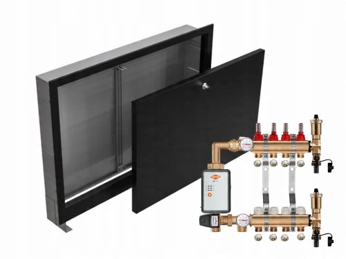 Przejdź do produktu ROZDZIELACZ MOSIĘŻNY PODŁOGÓWKI 4+POMPA WITA+SKRZYNKA PODTYNKOWA CZARNA+PEX
