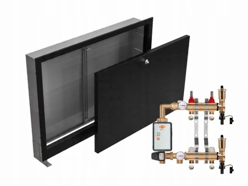 Przejdź do produktu ROZDZIELACZ MOSIĘŻNY PODŁOGÓWKI 2+POMPA WITA+SKRZYNKA PODTYNKOWA CZARNA+PEX