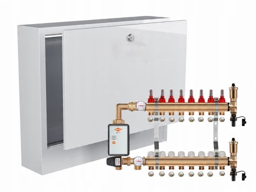 Przejdź do produktu ROZDZIELACZ MOSIĘŻNY PODŁOGÓWKI 8+POMPA WITA GO.TEC+SKRZYNKA NATYNKOWA+PEX