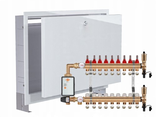 Przejdź do produktu ROZDZIELACZ MOSIĘŻNY PODŁOGÓWKI 9+POMPA WITA GO.TEC+SKRZYNKA PODTYNKOWA+PEX