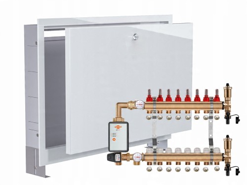 Przejdź do produktu ROZDZIELACZ MOSIĘŻNY PODŁOGÓWKI 8+POMPA WITA GO.TEC+SKRZYNKA PODTYNKOWA+PEX