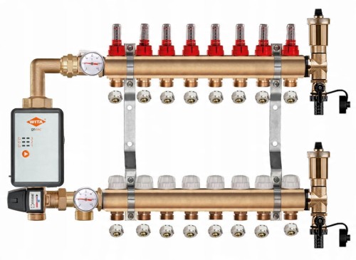 Przejdź do produktu ROZDZIELACZ MOSIĘŻNY PODŁOGÓWKI 8 + GRUPA POMPOWA WITA GO.TEC + ZŁĄCZKI PEX