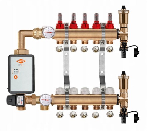 Przejdź do produktu ROZDZIELACZ MOSIĘŻNY PODŁOGÓWKI 5 + GRUPA POMPOWA WITA GO.TEC + ZŁĄCZKI PEX