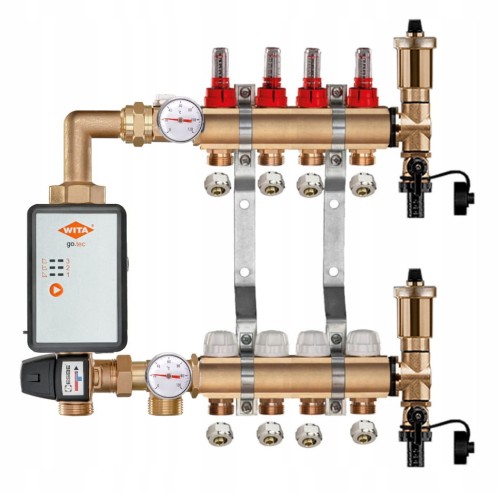 Przejdź do produktu ROZDZIELACZ MOSIĘŻNY PODŁOGÓWKI 4 + GRUPA POMPOWA WITA GO.TEC + ZŁĄCZKI PEX