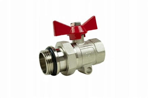 Przejdź do produktu ZAWÓR KULOWY PROSTY ZE ŚRUBUNKIEM 1" CAL DN25 Z DŁAWICĄ NIKLOWANY CZERWONY