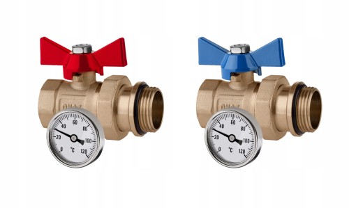 Przejdź do produktu ZESTAW ZAWÓR KULOWY PROSTY ZE ŚRUBUNKIEM DN25 Z TERMOMETREM 1" CAL 2 SZTUKI