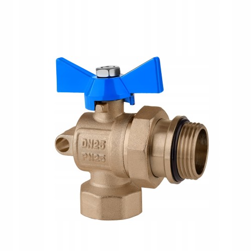 Przejdź do produktu ZAWÓR KULOWY KĄTOWY ZE ŚRUBUNKIEM 1'' CAL DN25 Z DŁAWICĄ MOTYLEK NIEBIESKI