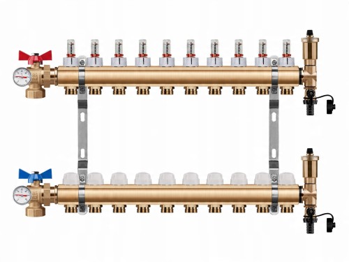Przejdź do produktu ROZDZIELACZ PODŁOGÓWKI 10 OBWODY + ZAWOR KULOWY KĄTOWY + TERMOMETR + PEX