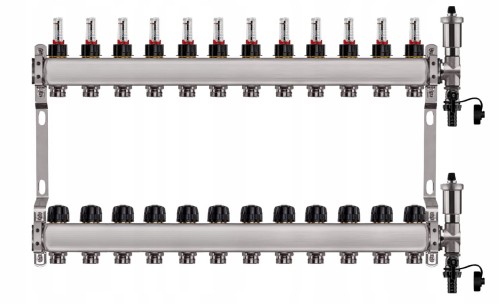 Przejdź do produktu ROZDZIELACZ DO PODŁOGÓWKI 12 OBWODY NIERDZEWNY DO OGRZEWANIA PODŁOGOWEGO